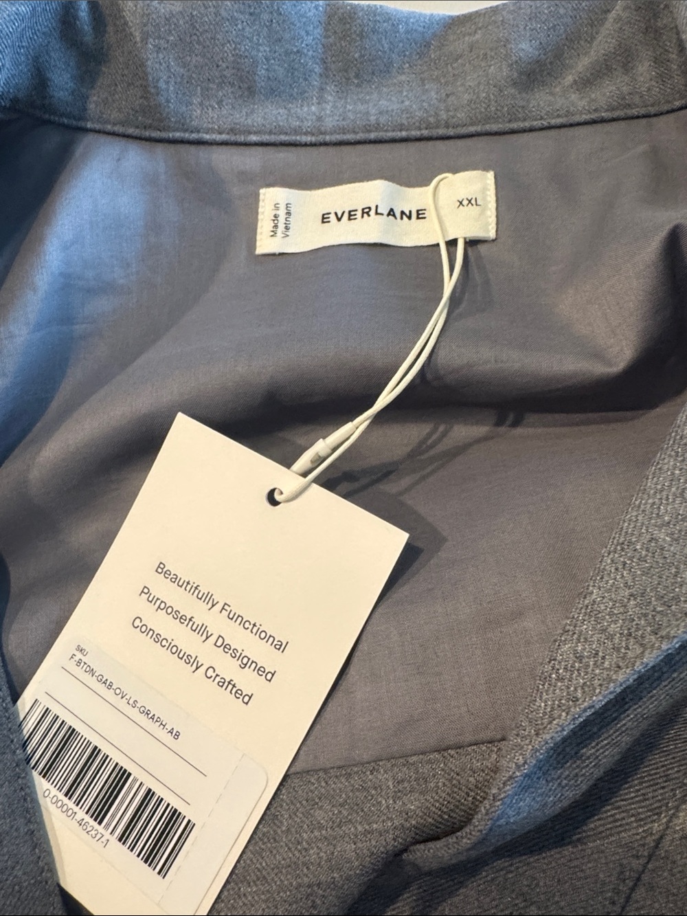 Everlane Overshirt in Tailor Twill | Heather Graphite Size XXL - Picture 3 of 3